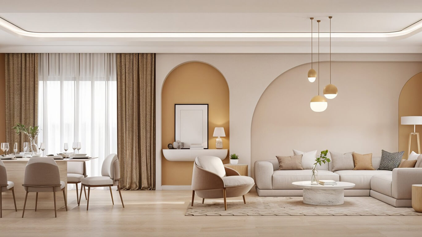 Modern interior furniture and living space